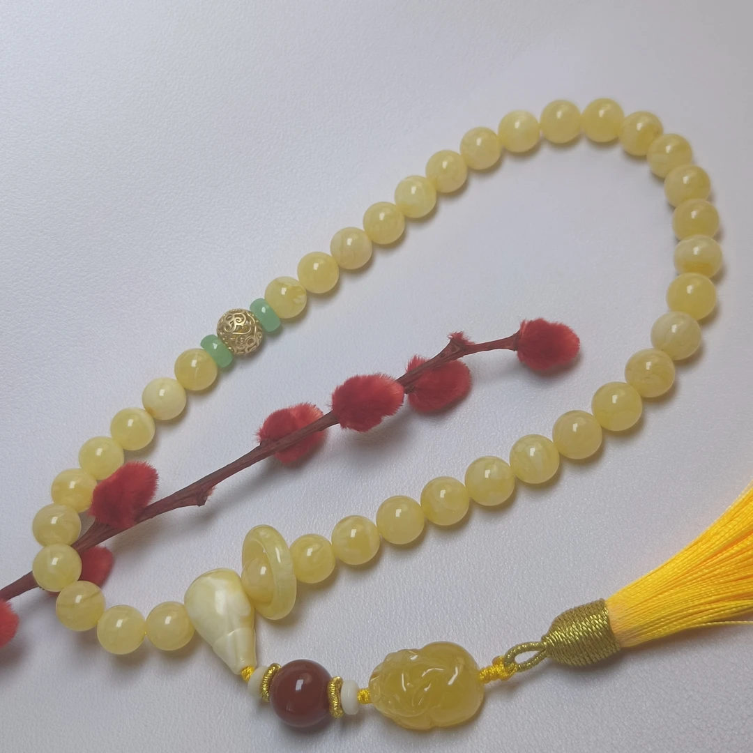 俄料蜜蜡满蜡妖花36籽精配diy高货手持（天然原矿）~3870