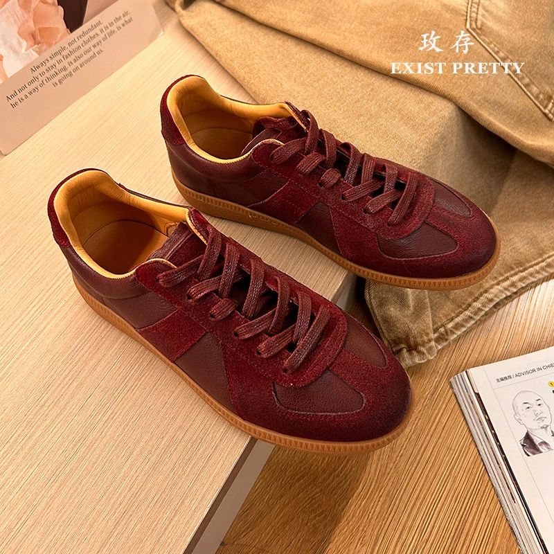 【MC】爆款红色德训鞋女鞋经典百搭软底阿甘鞋时尚潮流休闲板鞋