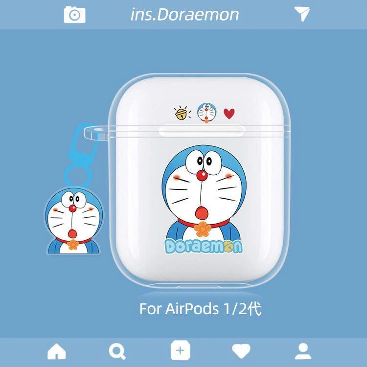 可爱卡通呆萌哆啦A梦airpods保护套苹果二代蓝牙耳机壳pro3代软壳
