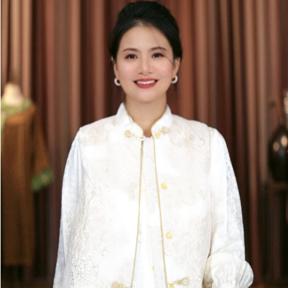 XIGEGE【暮雪】早秋新款桑蚕丝提花国风马甲24490053