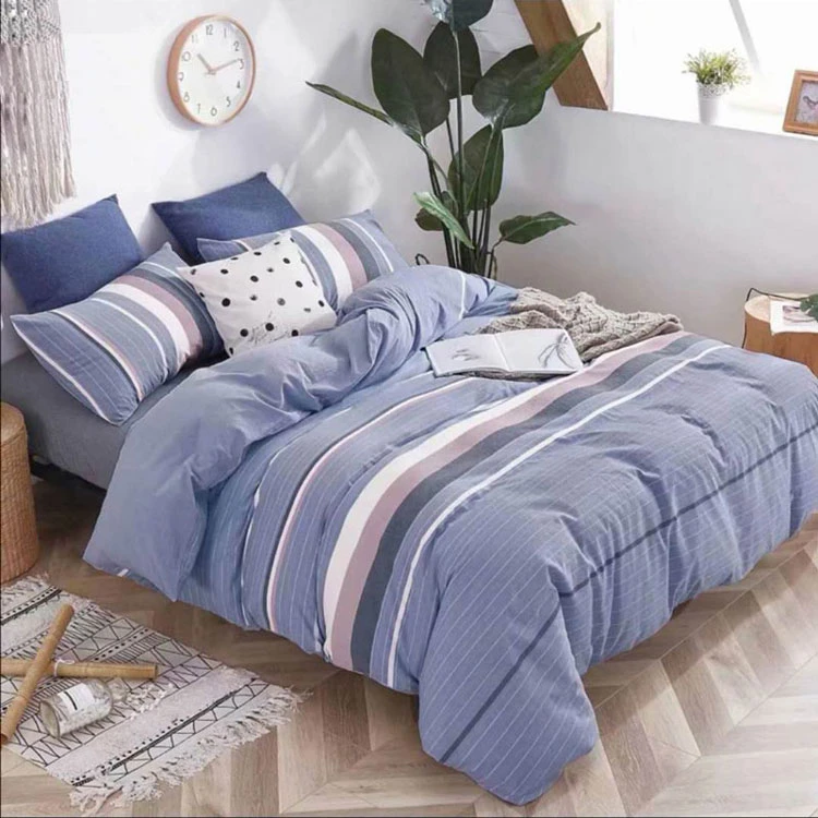 四件套全棉100%纯棉床上用品学生宿舍床单被套床笠款三件套简约格