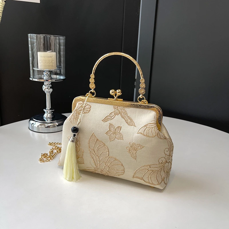 【浮雕蝴蝶】新款国风蝴蝶图案文艺中式百搭手提斜挎两用包高级A516