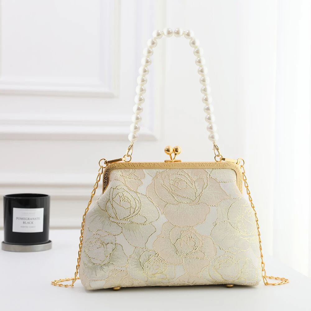 【简约玫瑰】新中式国风旗袍马面裙搭配气质复古洋气手提斜挎包A316