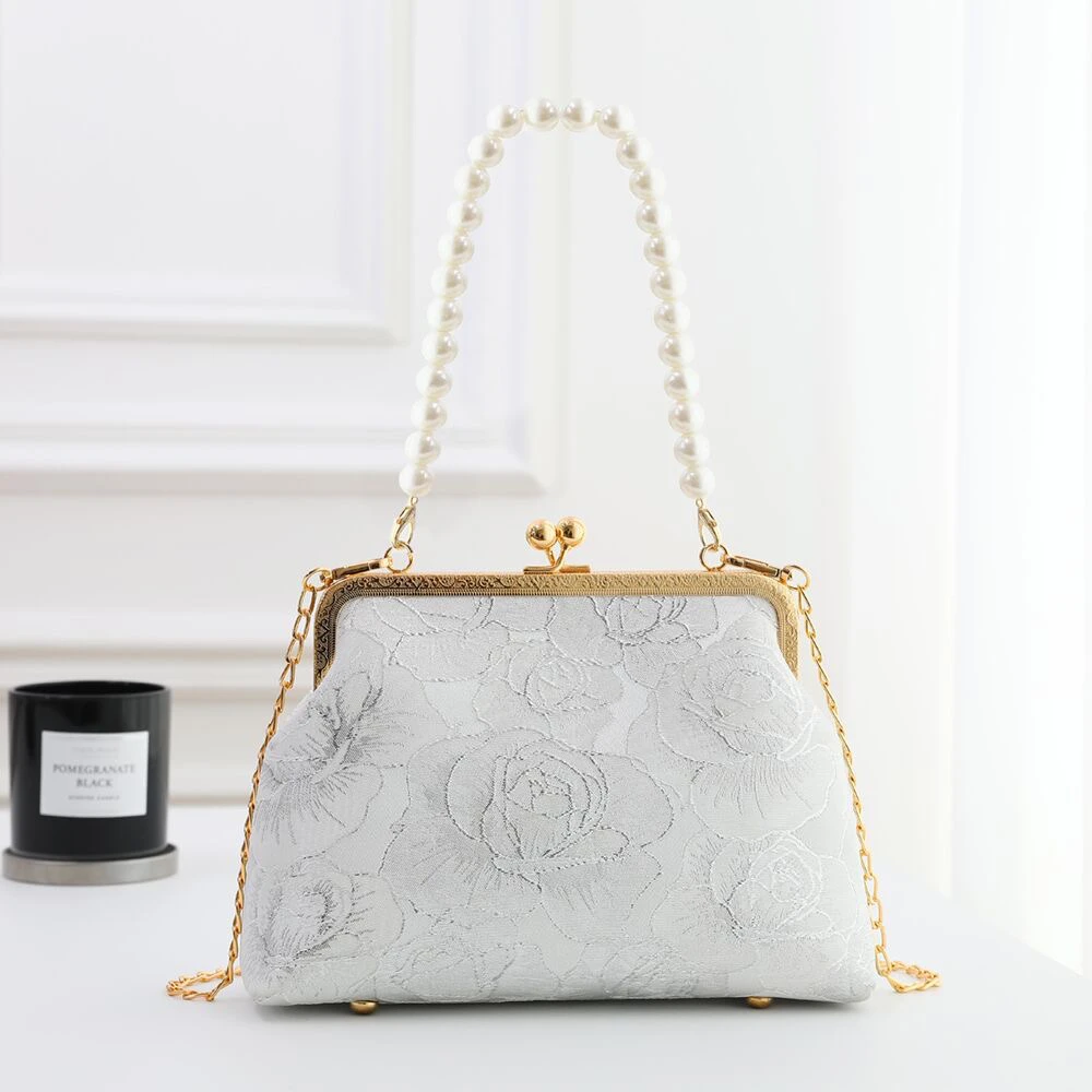 【简约玫瑰】新中式国风旗袍马面裙搭配气质复古洋气手提斜挎包A497