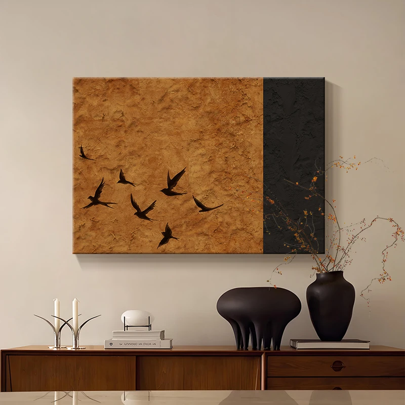 《飞燕》中古风客厅装饰画轻法式复古美拉德餐厅玄关挂画高级感画