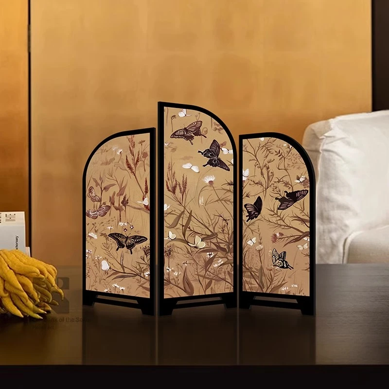 《百蝶图》中古风桌面屏风摆件家居客厅国风装饰品家居客厅装饰画