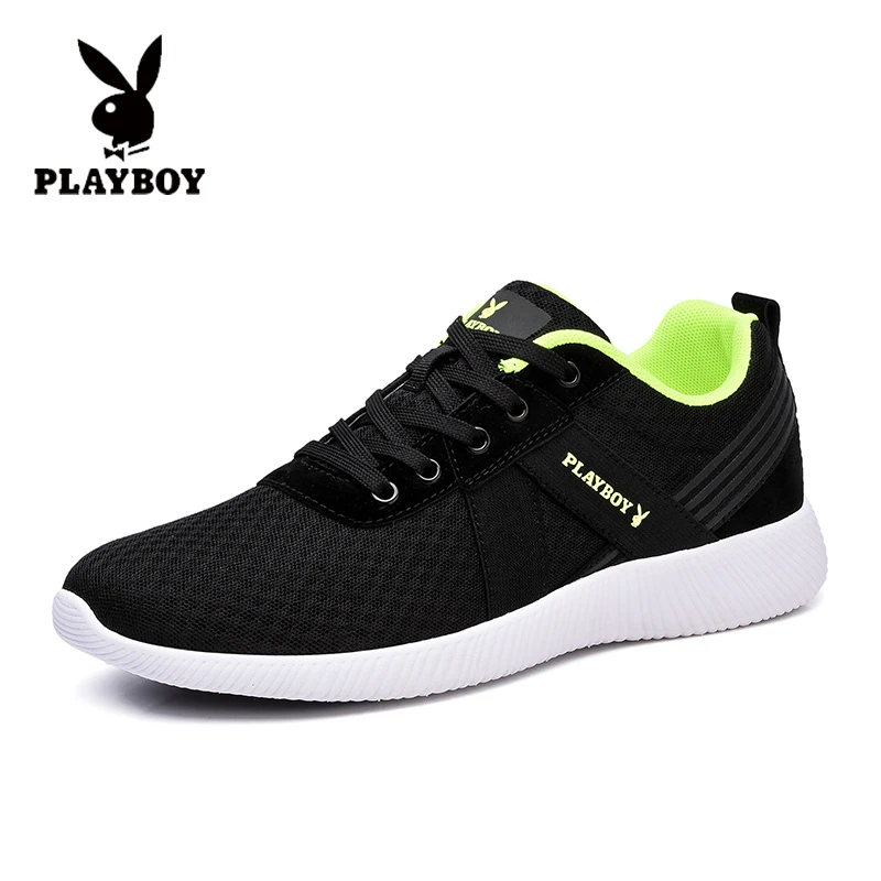PLAYBOY秋季轻便软底网面透气跑步鞋透气休闲运动鞋学生男鞋