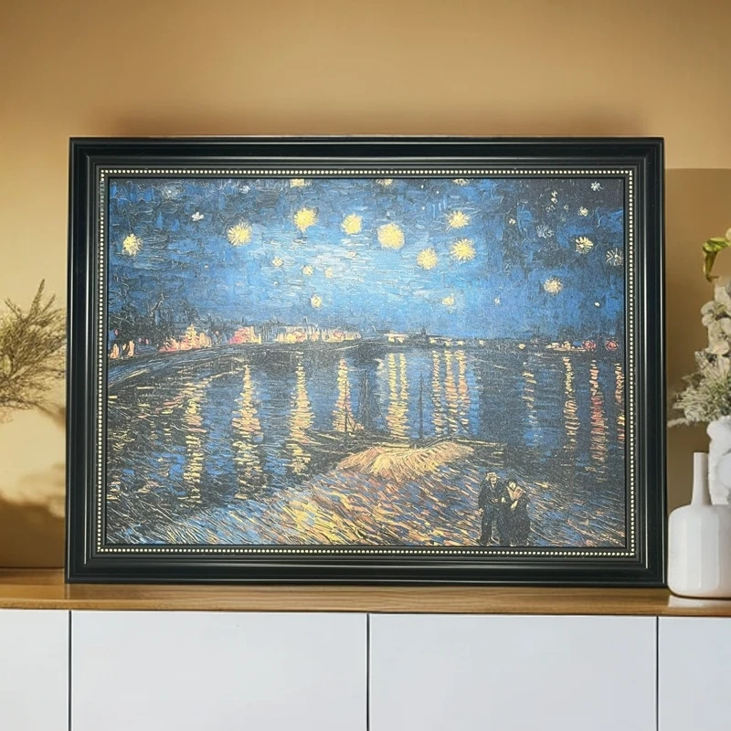 066文森特·梵高《罗纳河上的星空》馆藏级现代油画装饰画客厅卧室