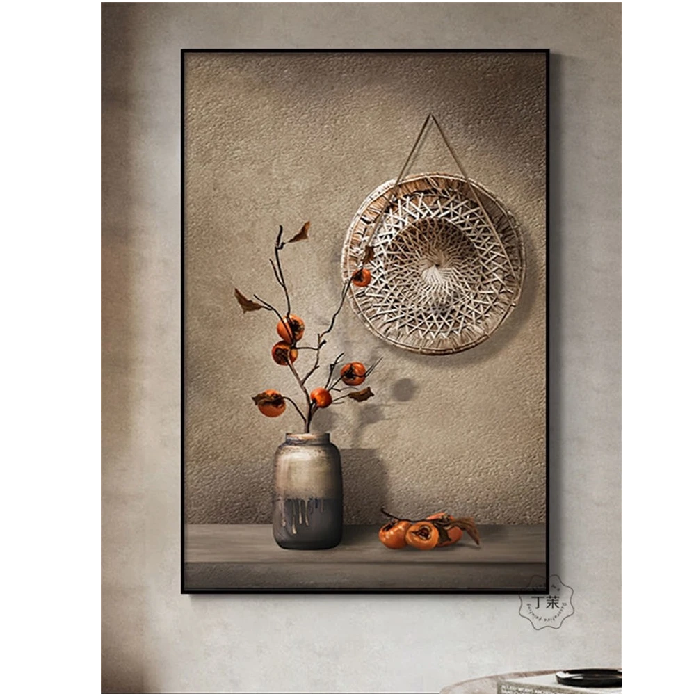 510现代轻奢客厅落地挂画玄关装饰画中式高级感沙发背景墙壁画