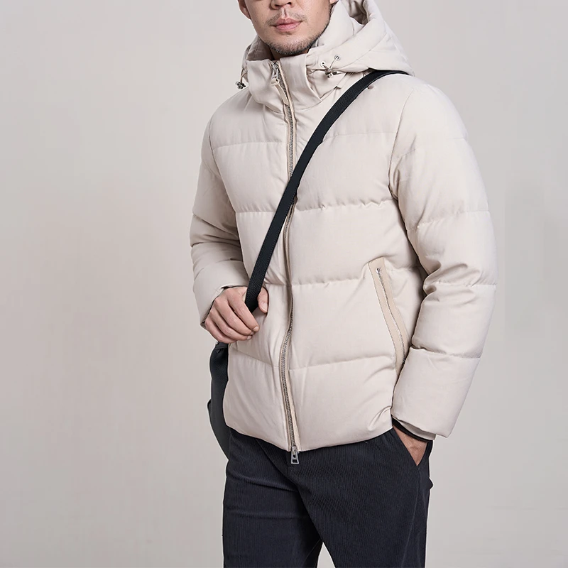 【轻厚羽绒】秋冬男短款立领连帽防寒羽绒服休闲时尚鸭绒羽绒服男款