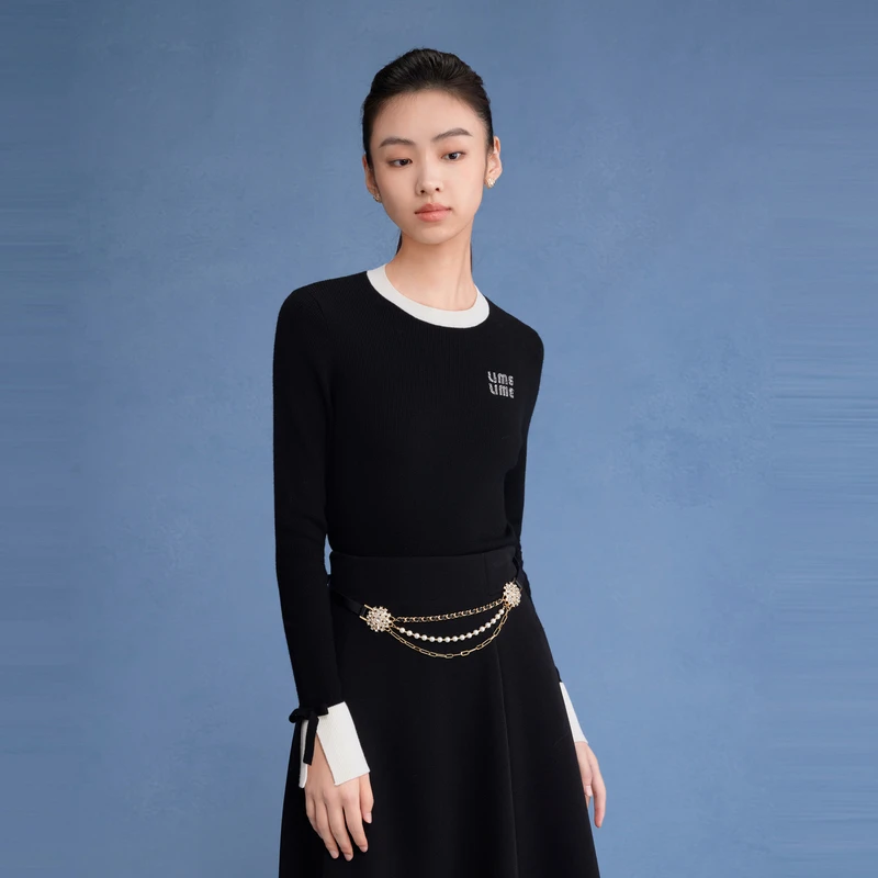 LIME/莱茵【奢华之梦】秋冬休闲千金针织套头衫双色LMED9AKPRW01