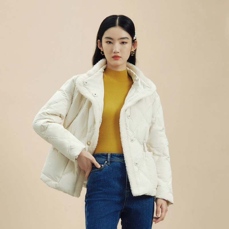 LIME/莱茵【浪漫巴黎】冬季保暖千金风羽绒服鹅绒LDFD8BOHC805