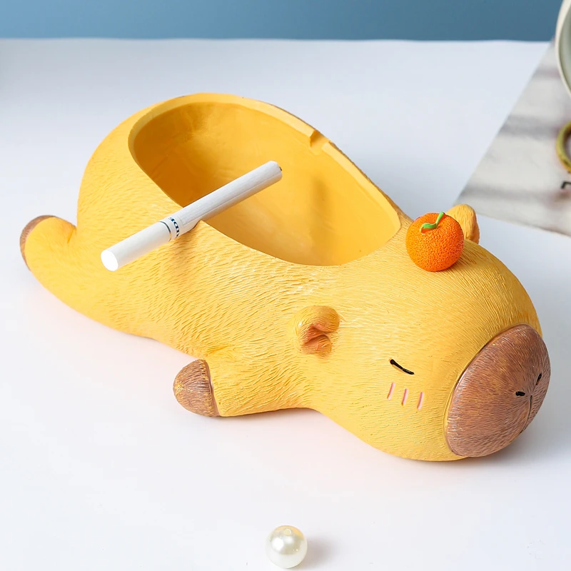 卡皮巴拉烟灰缸摆件家用可爱ins高颜值轻奢个性办公室桌面装饰品