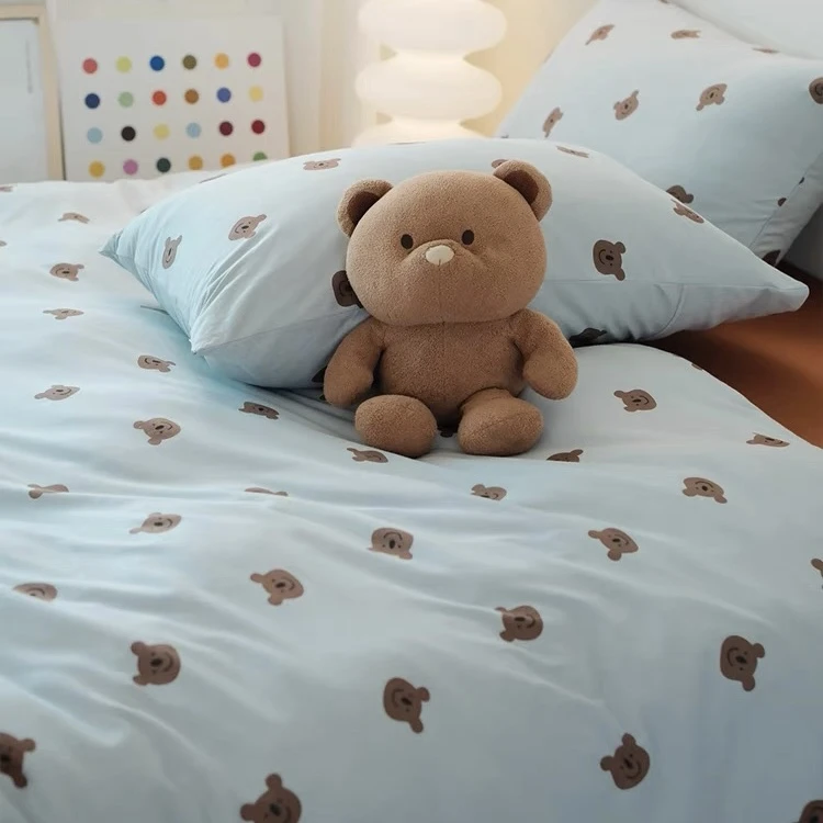 雨爸 天竺棉四件套！只有30套！ 复古玫瑰/小绿叶/蓝铃花