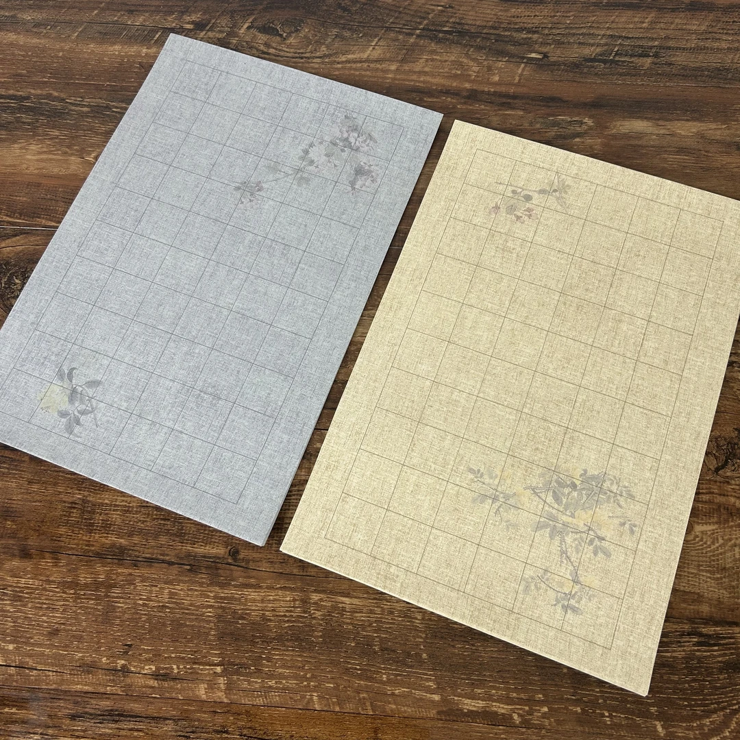 【秀墨文房】复古细麻纹日课纸·方格竖格半生熟书法作品顺滑好写