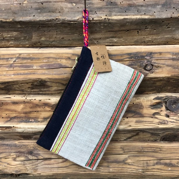 【古韵傈绣】棉麻纯手工民族风手拿包小手袋公文包