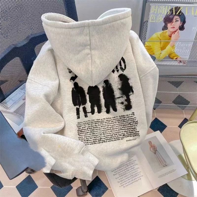 韩版秋冬季纯棉保暖连帽卫衣男女生宽松潮流长袖加绒加厚外套上衣