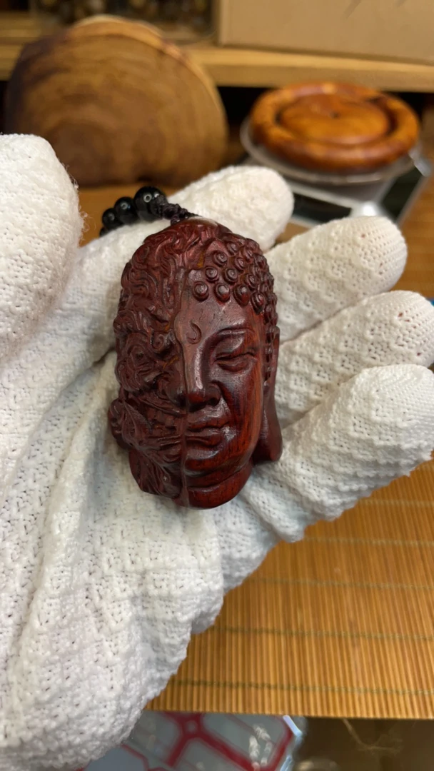 工艺品手工老料树桩把玩挂件一念成魔一念成佛紫檀檀木