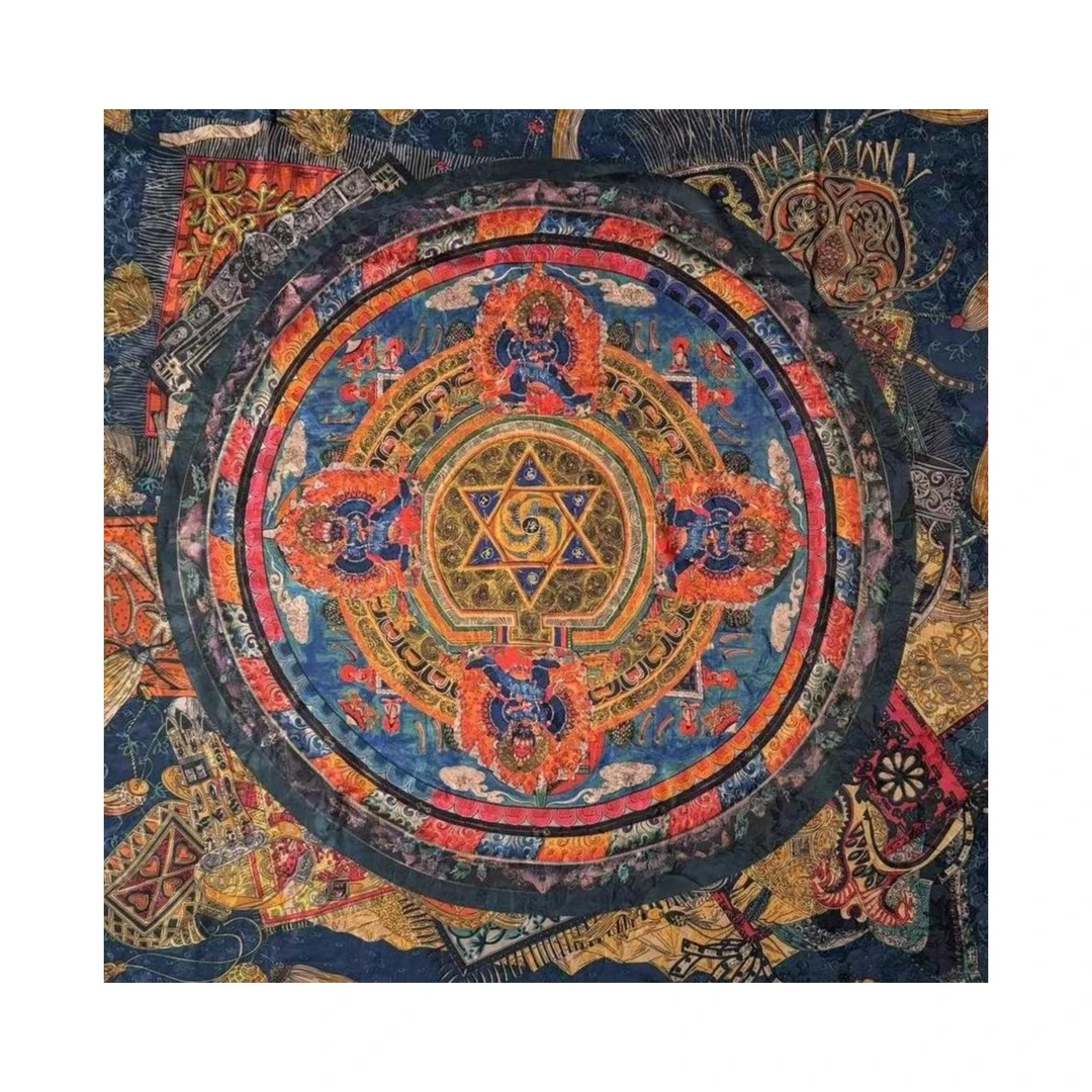 丝纡-穹顶唐卡  45姆米湖丝重锻提丝香云纱桑蚕丝135*135丝巾围巾