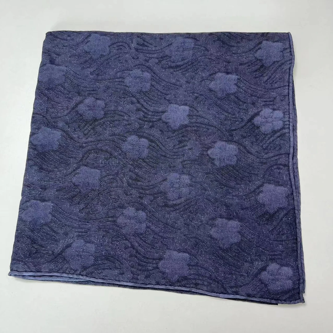 丝纡----浪花朵朵     四经绞萝双面植物染色105*105围巾披肩