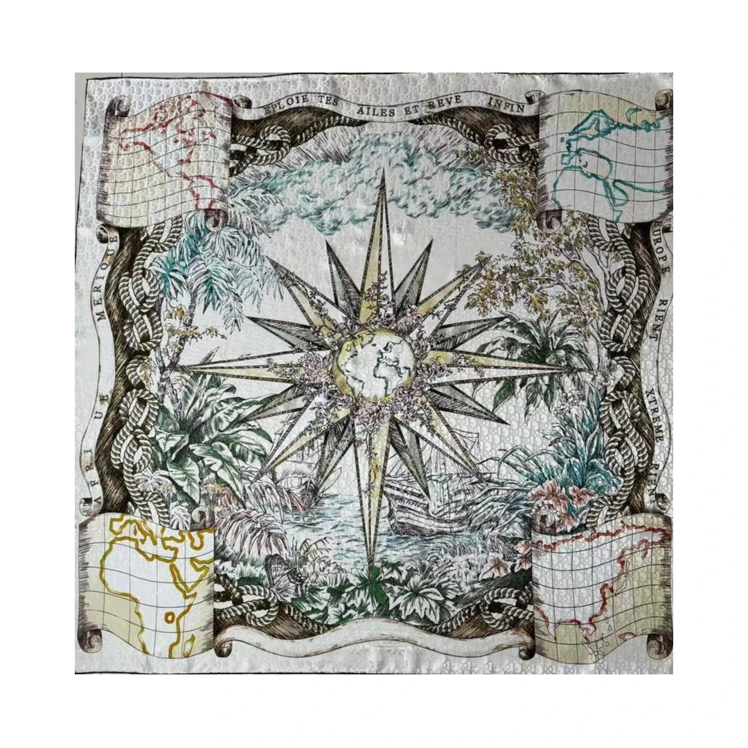 丝纡---无限梦境  提花段桑蚕丝105*105围巾披肩