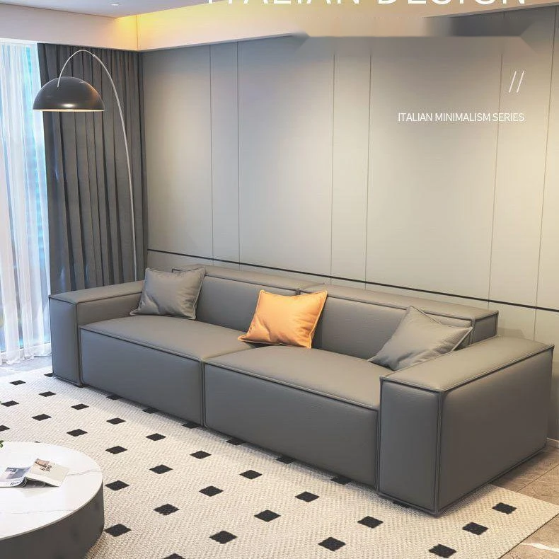 豆腐块沙发黑色网红科技布北欧乳胶直排方块布艺沙发