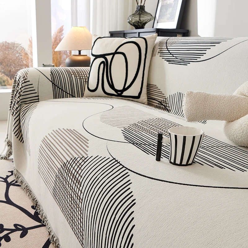 新款雪尼尔沙发巾盖布全包万能四季通用简约沙发垫套罩防滑盖毯子