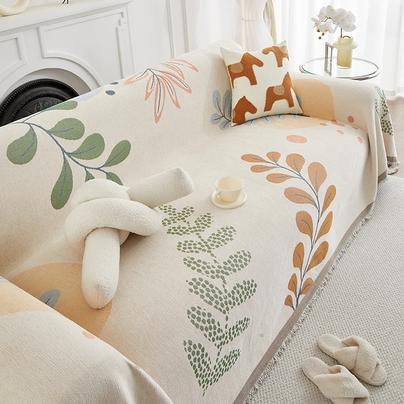 雪尼尔沙发巾盖布全包万能四季通用简约沙发垫套罩防猫抓防滑盖毯