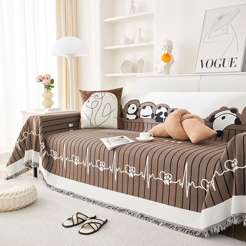 新款雪尼尔沙发巾盖布全包万能四季通用防猫抓沙发垫套罩防滑盖毯