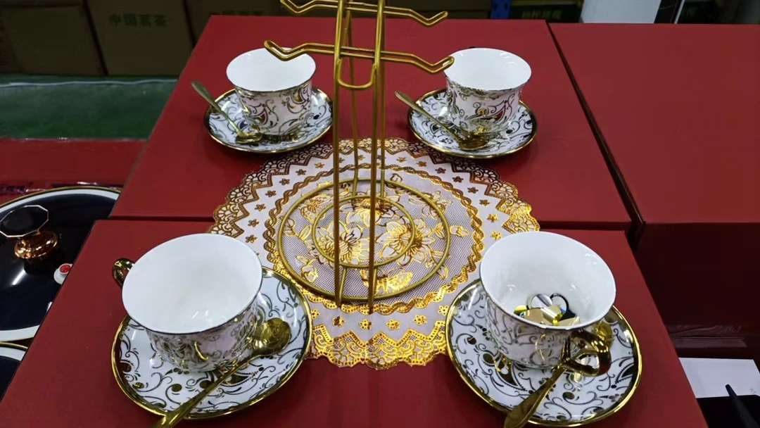 2咖啡杯陶瓷英式下午茶具高贵典雅茶杯十四件套古代宫廷风家用