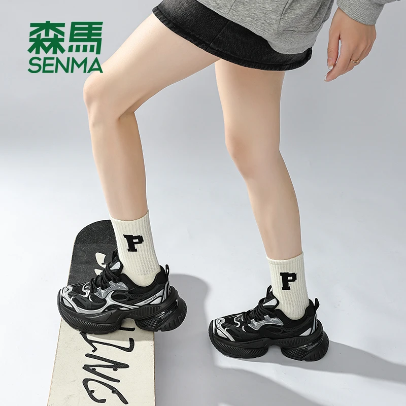 SENMA/森马厚底老爹鞋女款潮酷复古学生运动厚底增高百搭休闲鞋子