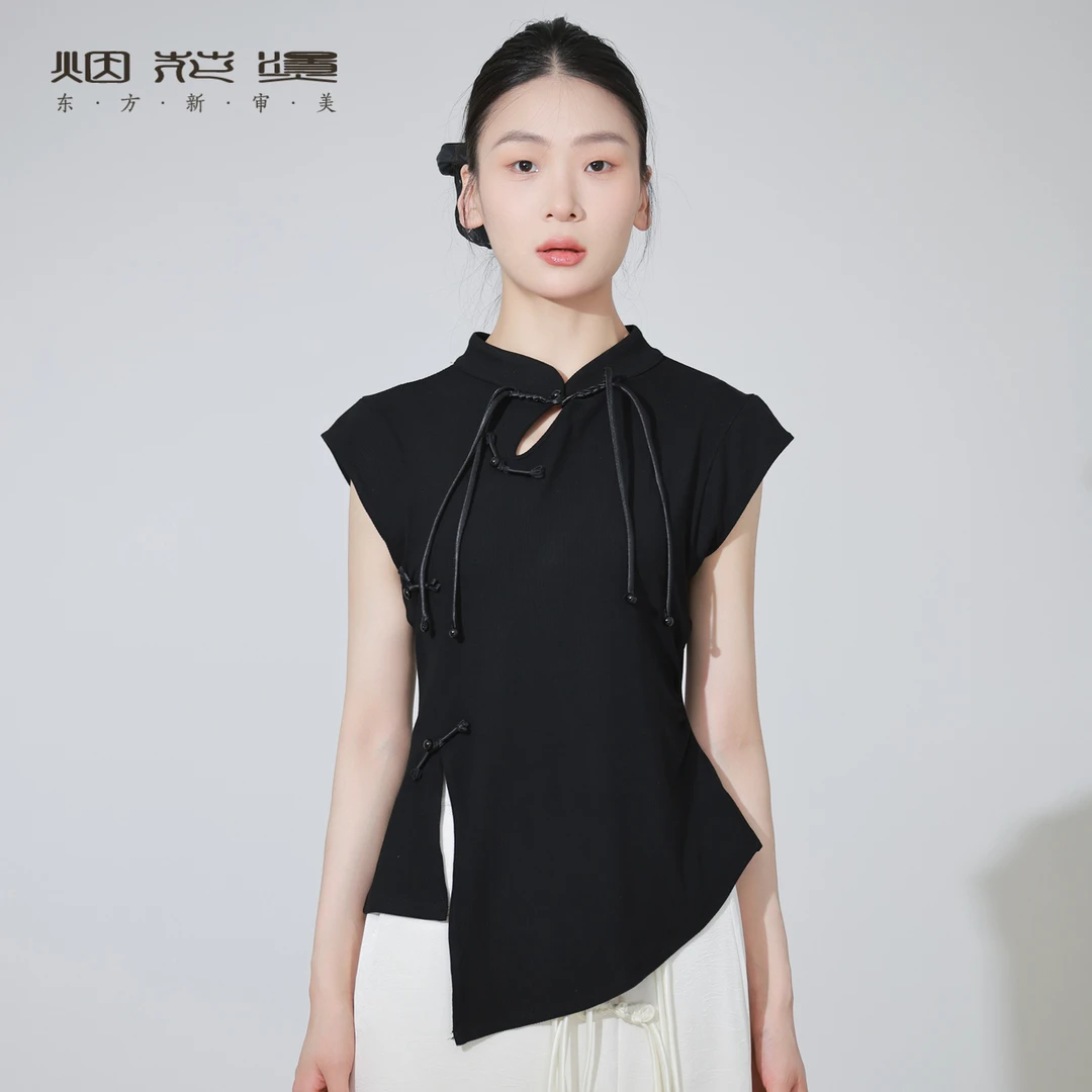 烟花烫显瘦T恤 2025夏季新品国风气质女装百搭短袖显瘦上衣 兮湫