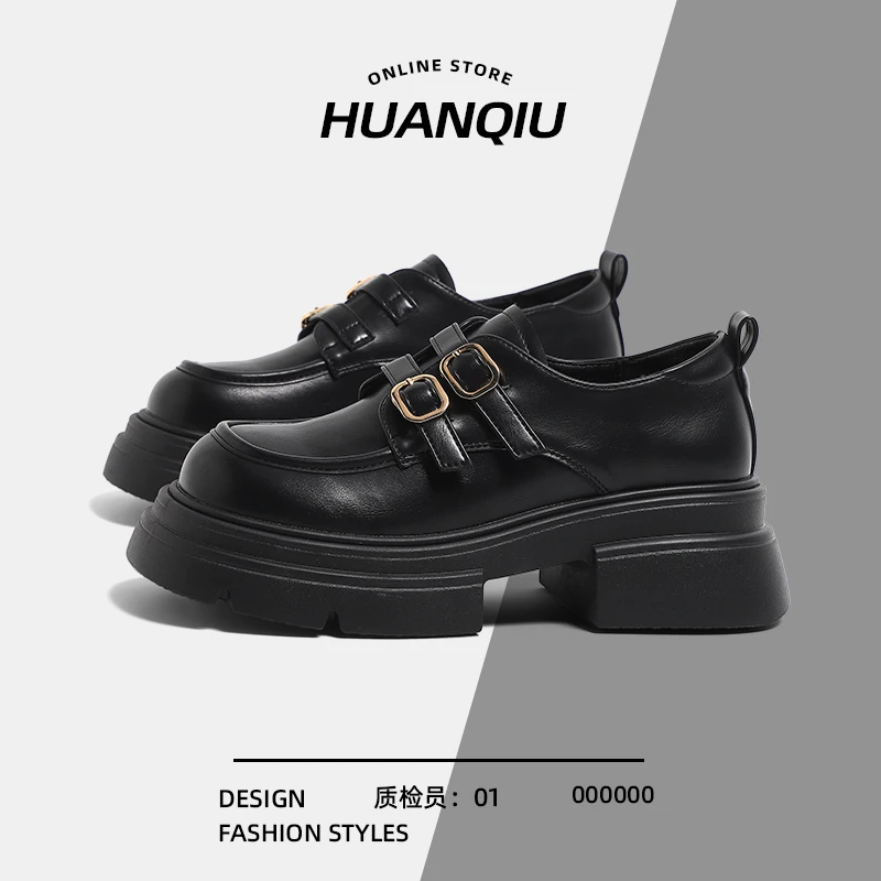 环球厚底乐福鞋女鞋2025新款黑色英伦风小皮鞋复古百搭学院风单鞋