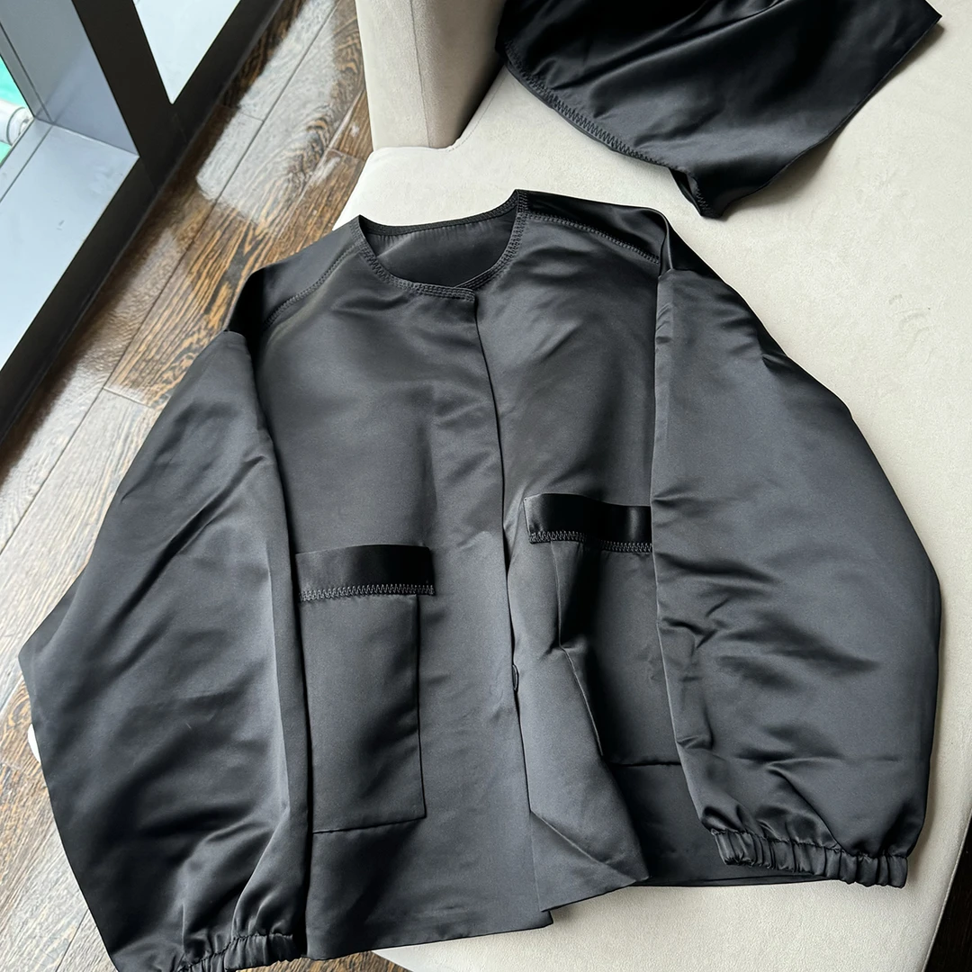 【塔鹿蕾】设计师时尚宽松秋季新款休闲韩版双包简约外套3465