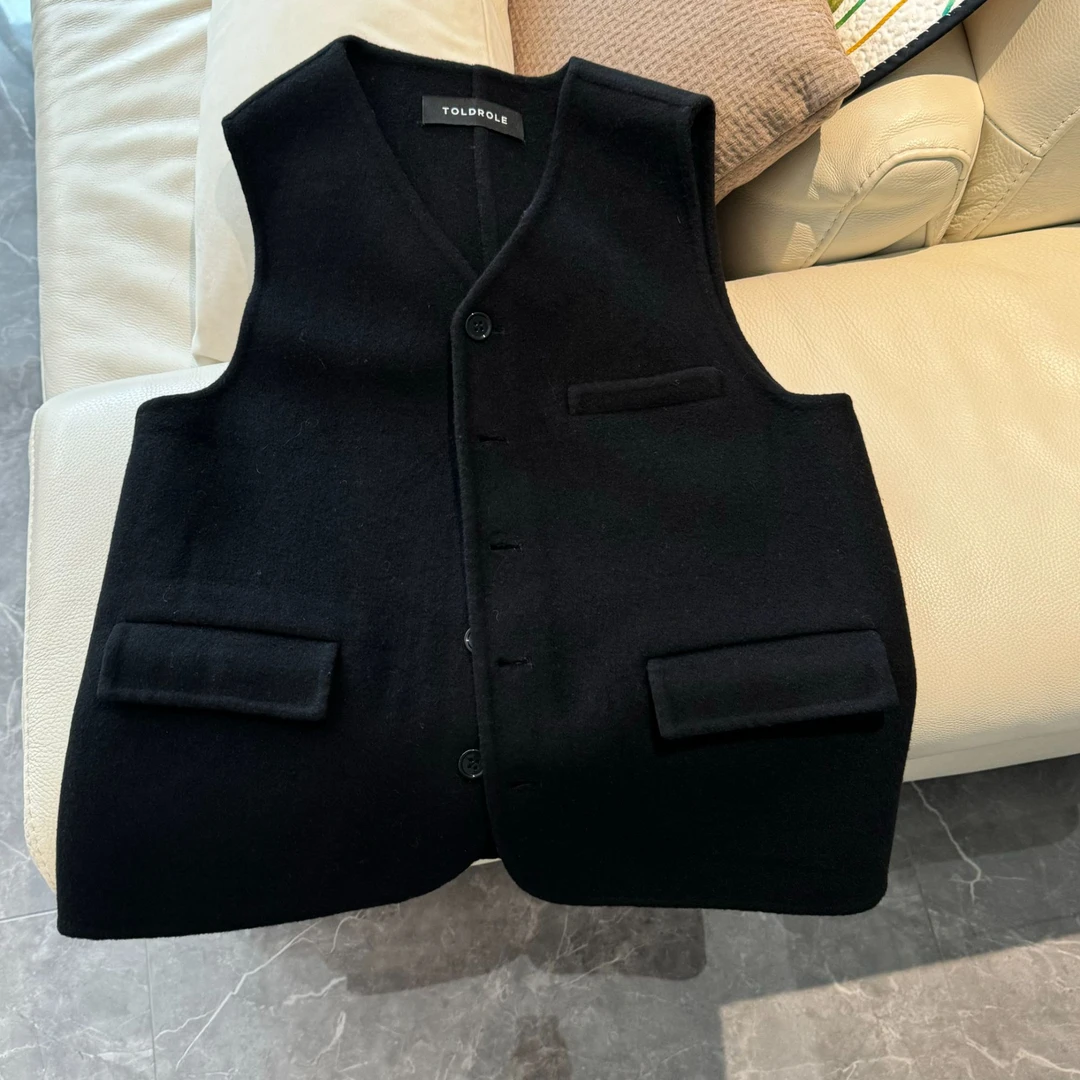 【塔鹿蕾】24年春秋新款百搭V领单排扣西装马甲背心D012