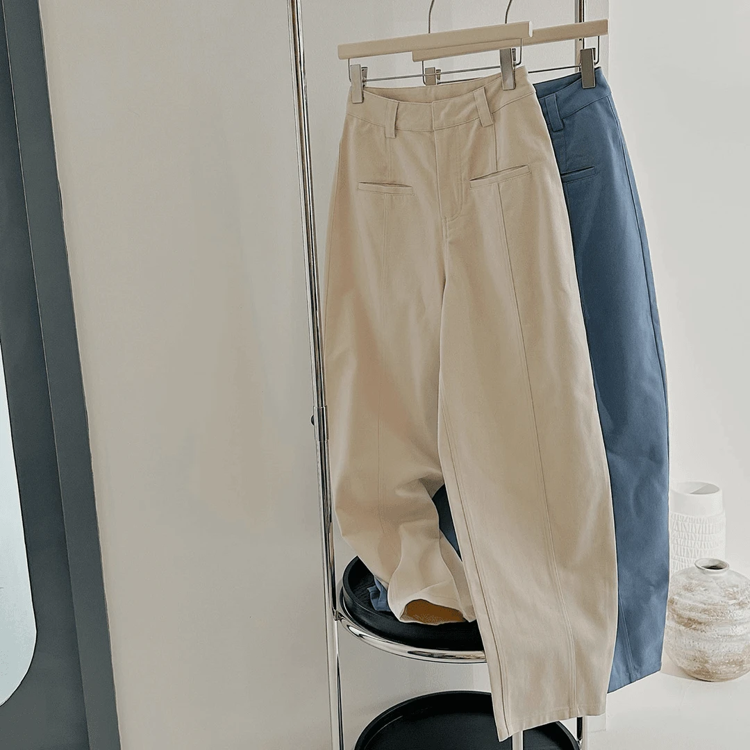 设计师定制新款百搭时尚极简长裤牛仔裤10055