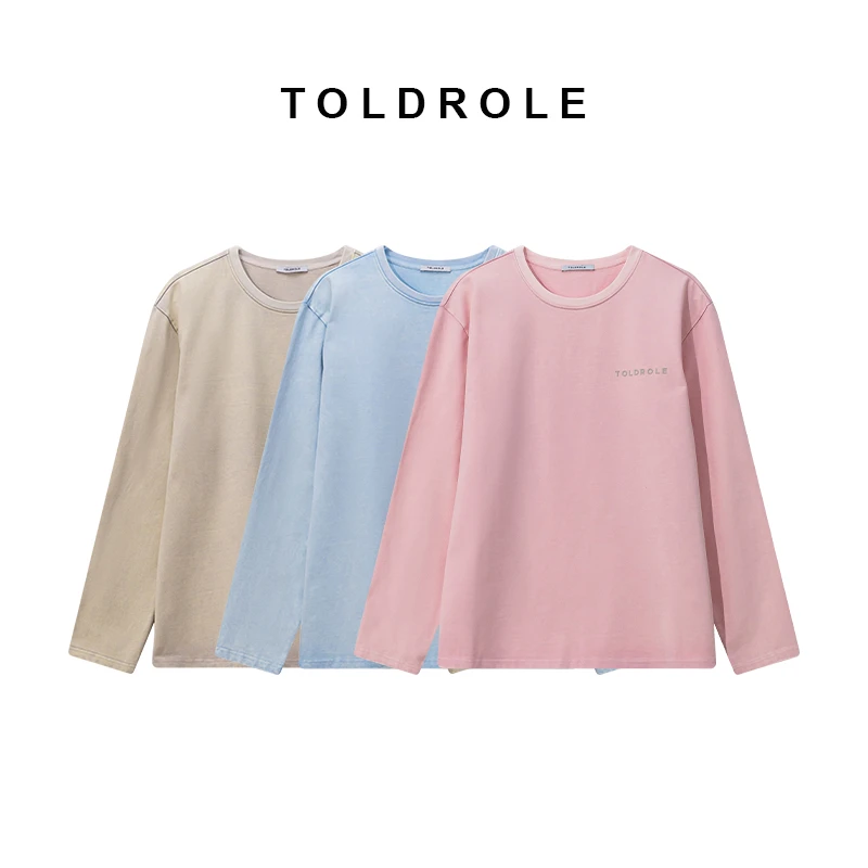 【塔鹿蕾】设计师24年春季宽松圆领长袖新款休闲简约套头卫衣A190