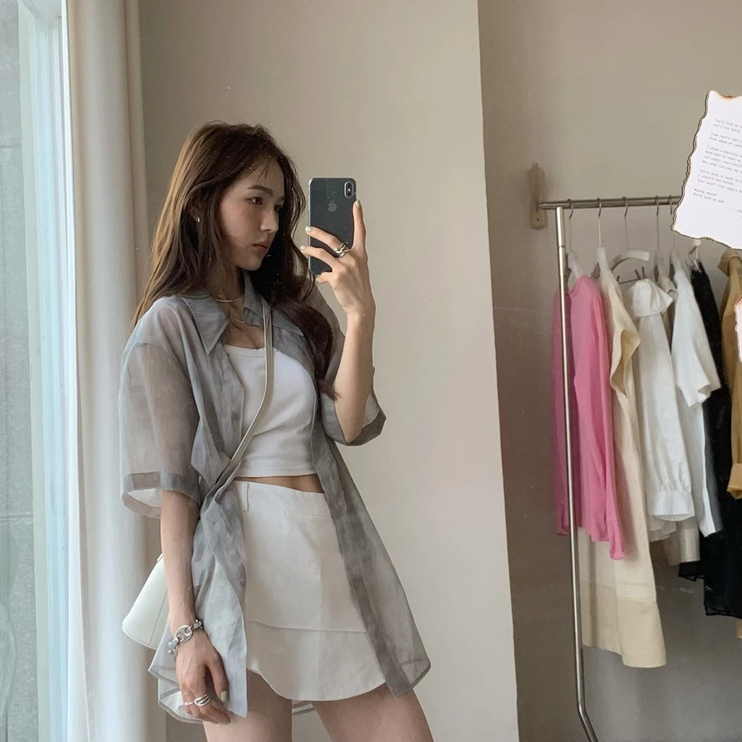 【塔鹿蕾】设计师款定染水墨艺术品2号衬衣开衫外套2128