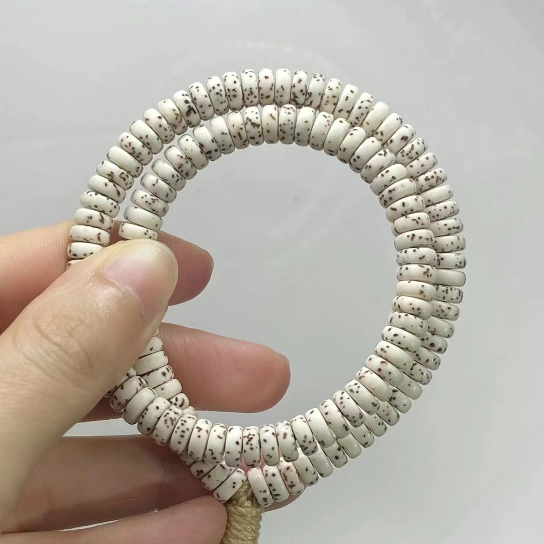 正宗海南星月菩提手串原生态顺白药片珠108颗文玩手串留白