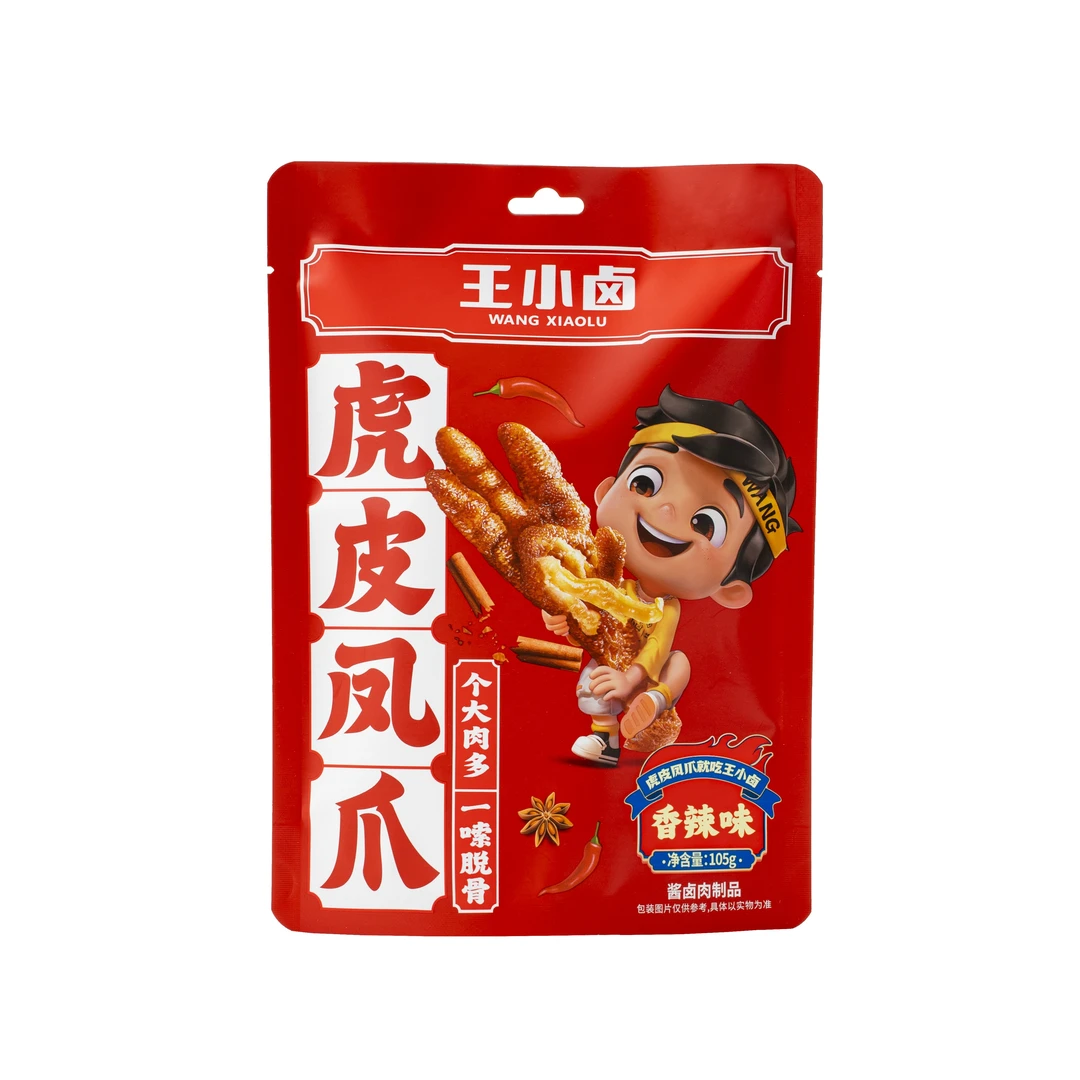 王小卤卤制工艺休闲零食追剧解馋即食鸡爪虎皮凤爪105g*1袋香辣味