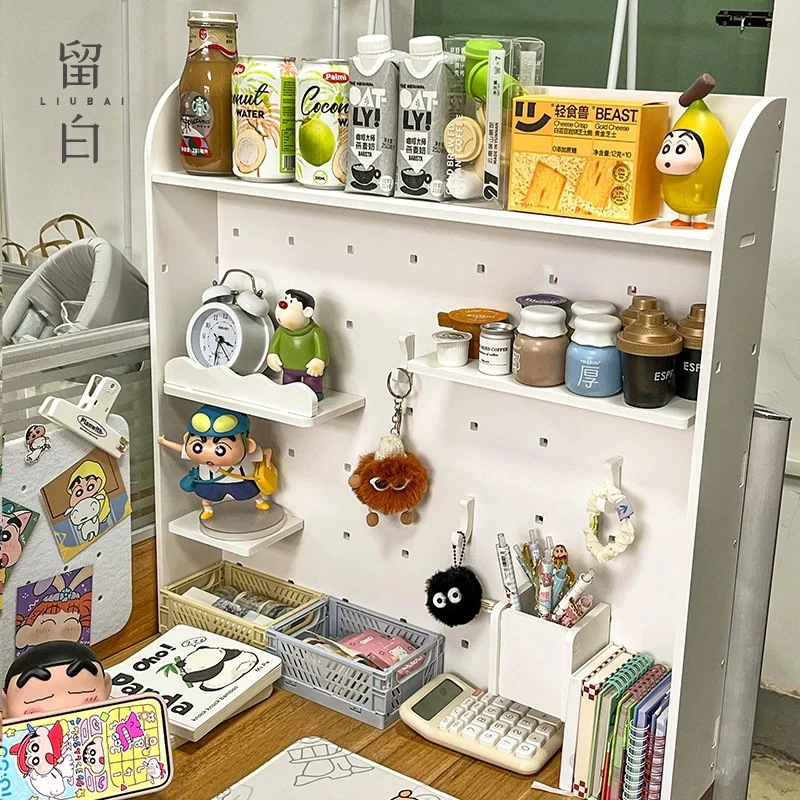 桌面洞洞板置物架学生宿舍好物化妆品收纳架书本文具多层增高架