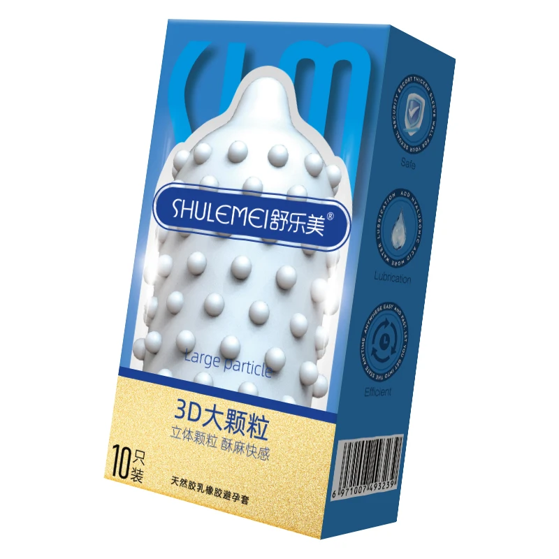 SLM/舒乐美3D立体大颗粒超薄裸感水润安全套10只装成人润滑刺激情趣套天然胶乳橡胶男用避孕套