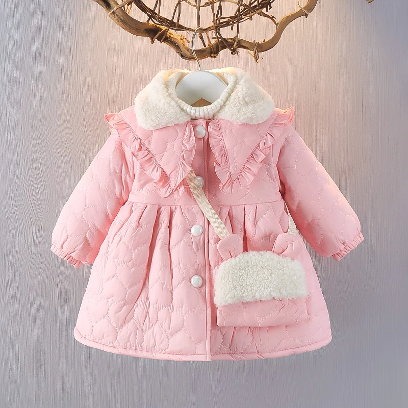 女童棉服外套冬装2024新款洋气儿童加绒夹棉宝宝棉袄女孩保暖棉衣