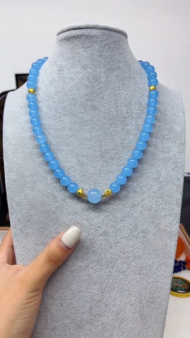 【闪购商品】海蓝宝石颈饰未镶嵌项链X40