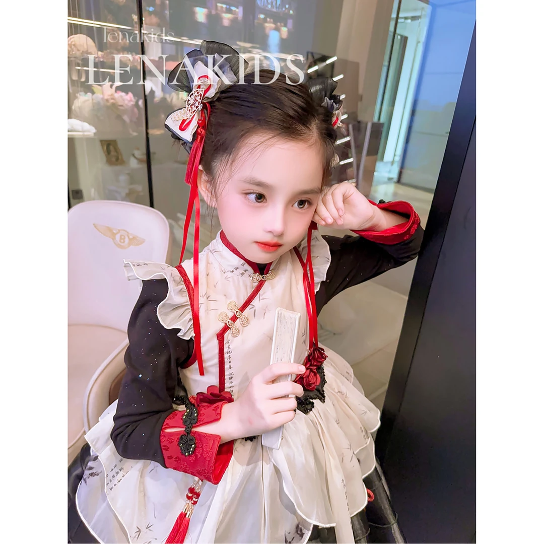 Lenakids【现货】【新国风】重工洋气时髦汉服气质连衣裙23102601