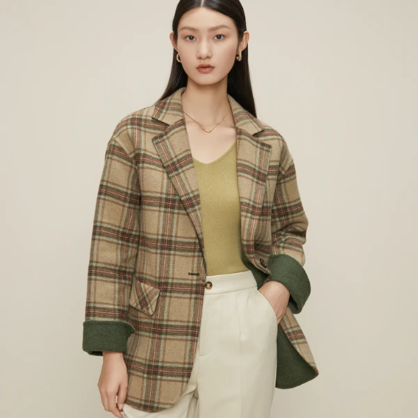 气质西装外套女秋季舒适英伦风复古西服M431769