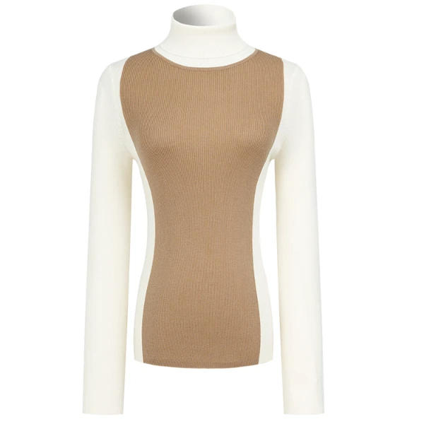 【专柜同款】曼德诗时尚长袖百搭气质设计感毛针织衫M733302078