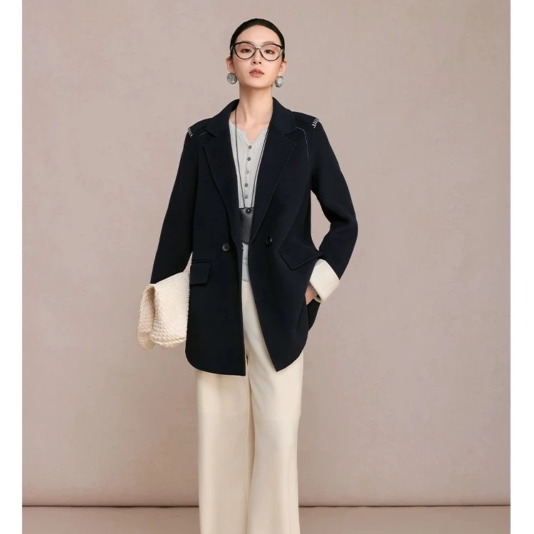 【曼德诗商场同款】山羊绒外套冬季双面呢大衣M426307033