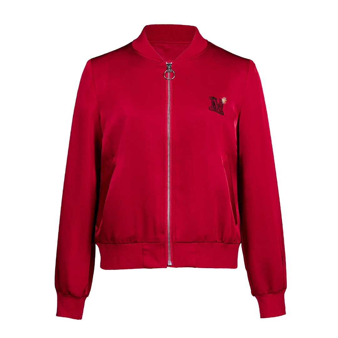 【诗语专属】潮流球领外套女高级感字母刺绣长袖百搭球服M431863