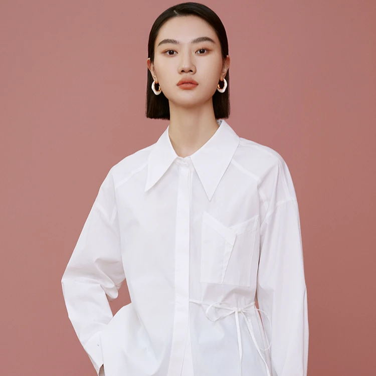 【辛小北专属】曼德诗气质长袖时尚休闲宽松设计感衬衫